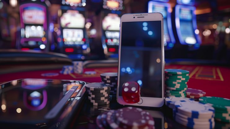 Người chơi Việt Nam đang quay máy slot trực tuyến trên điện thoại Android buổi tối